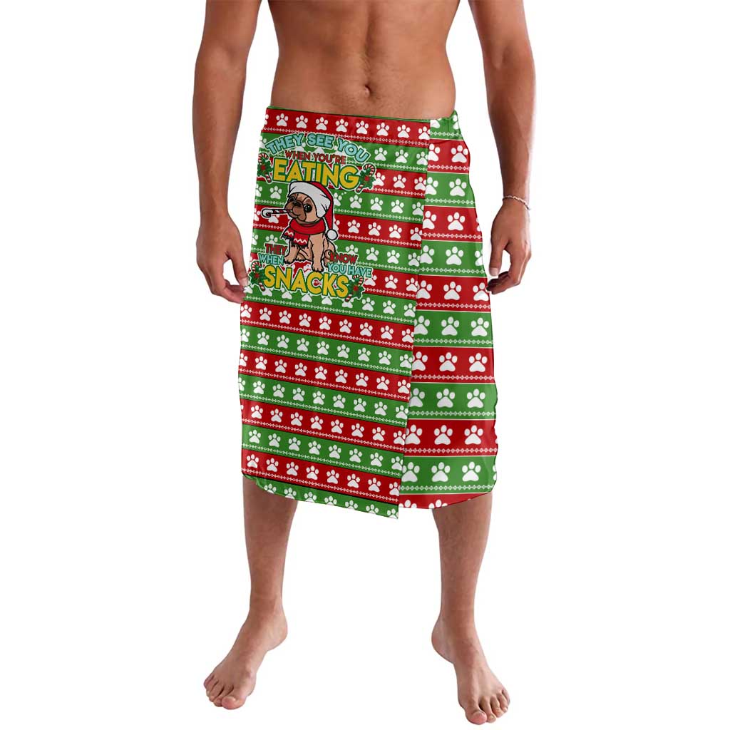 French Bulldog See You Eating Snacks Christmas Lavalava Xmas Holiday Patterns - Wonder Print Shop