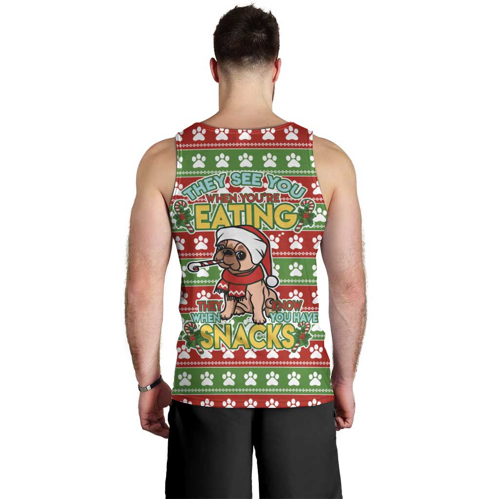 French Bulldog See You Eating Snacks Christmas Men Tank Top Xmas Holiday Patterns - Wonder Print Shop