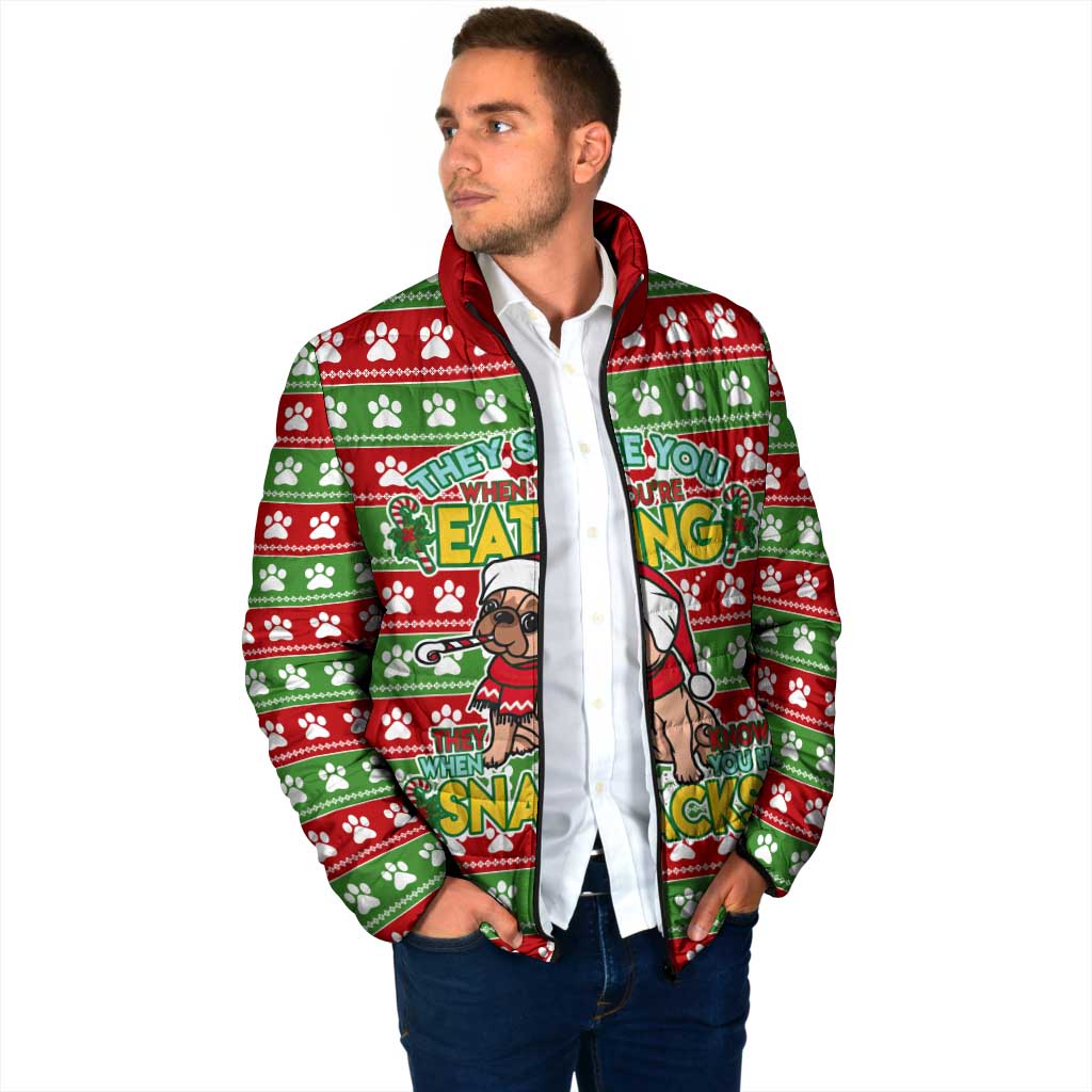 French Bulldog See You Eating Snacks Christmas Padded Jacket Xmas Holiday Patterns - Wonder Print Shop
