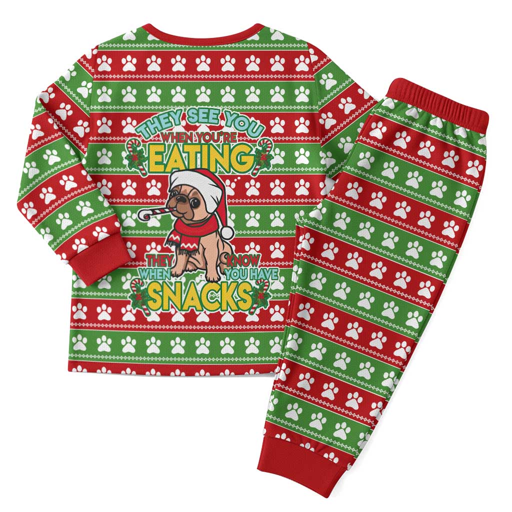 French Bulldog See You Eating Snacks Christmas Pajama Set Xmas Holiday Patterns - Wonder Print Shop
