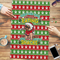 French Bulldog See You Eating Snacks Christmas Puzzle Xmas Holiday Patterns - Wonder Print Shop
