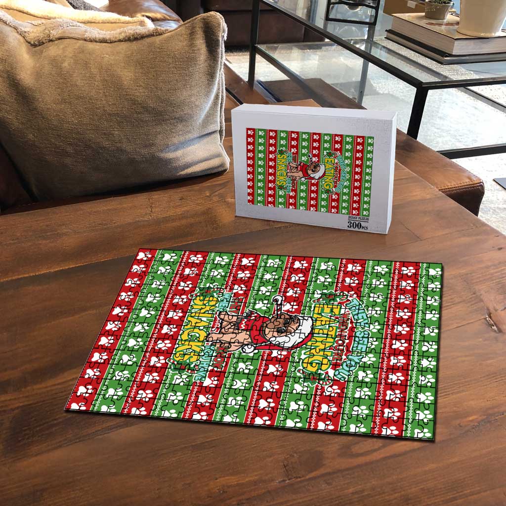 French Bulldog See You Eating Snacks Christmas Puzzle Xmas Holiday Patterns - Wonder Print Shop