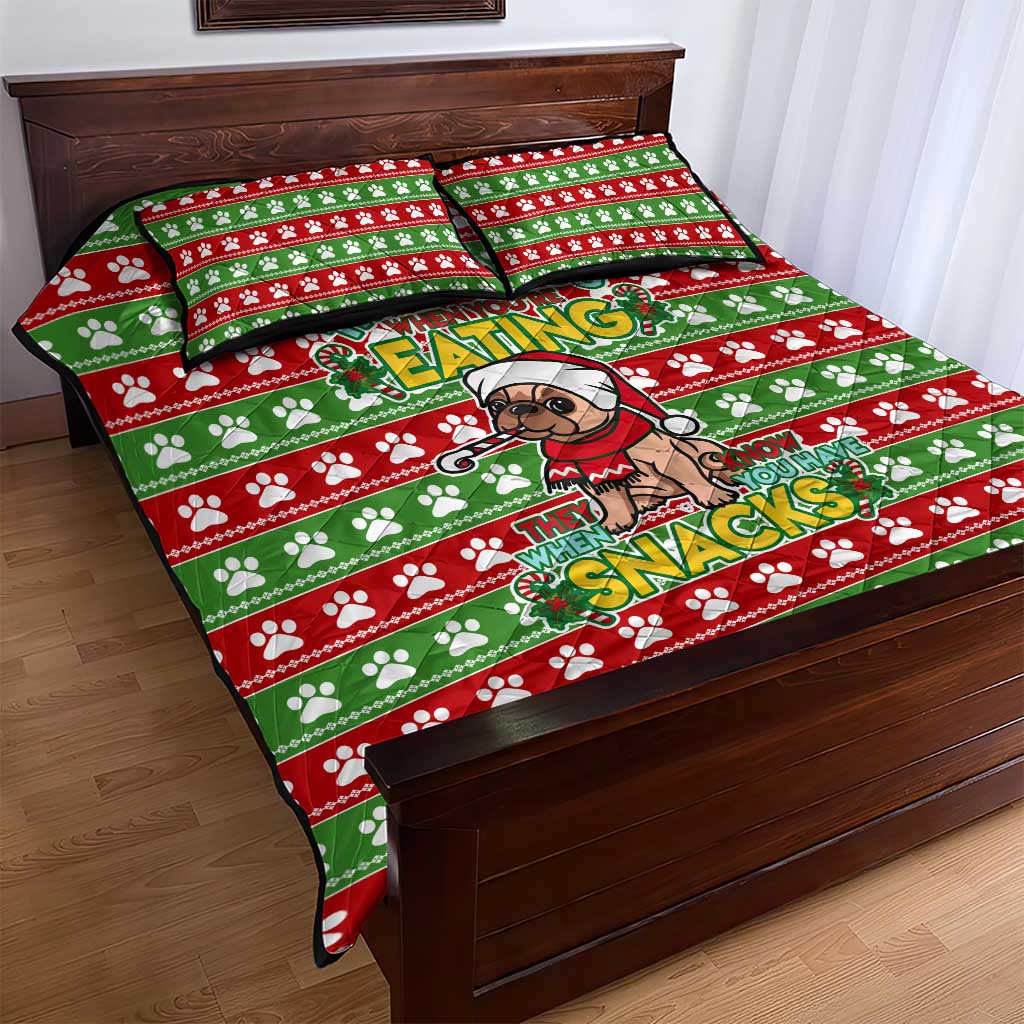 French Bulldog See You Eating Snacks Christmas Quilt Bed Set Xmas Holiday Patterns - Wonder Print Shop
