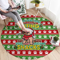 French Bulldog See You Eating Snacks Christmas Round Carpet Xmas Holiday Patterns - Wonder Print Shop