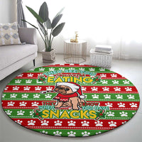 French Bulldog See You Eating Snacks Christmas Round Carpet Xmas Holiday Patterns - Wonder Print Shop
