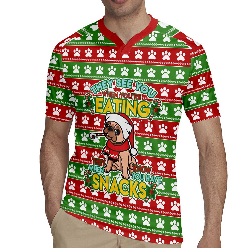 French Bulldog See You Eating Snacks Christmas Rugby Jersey Xmas Holiday Patterns - Wonder Print Shop