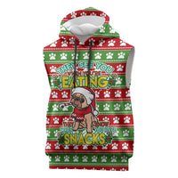 French Bulldog See You Eating Snacks Christmas Sleeveless Hoodie Xmas Holiday Patterns - Wonder Print Shop