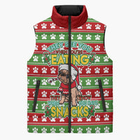 French Bulldog See You Eating Snacks Christmas Sleeveless Puffer Jacket Xmas Holiday Patterns - Wonder Print Shop