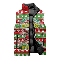 French Bulldog See You Eating Snacks Christmas Sleeveless Puffer Jacket Xmas Holiday Patterns - Wonder Print Shop
