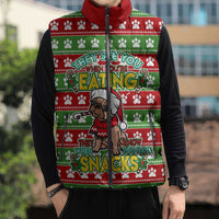 French Bulldog See You Eating Snacks Christmas Sleeveless Puffer Jacket Xmas Holiday Patterns - Wonder Print Shop