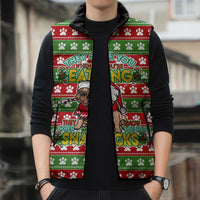 French Bulldog See You Eating Snacks Christmas Sleeveless Puffer Jacket Xmas Holiday Patterns - Wonder Print Shop