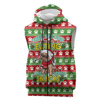 French Bulldog See You Eating Snacks Christmas Sleeveless Zip Hoodie Xmas Holiday Patterns - Wonder Print Shop