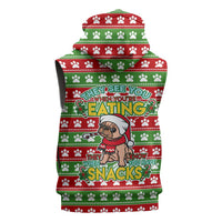 French Bulldog See You Eating Snacks Christmas Sleeveless Zip Hoodie Xmas Holiday Patterns - Wonder Print Shop
