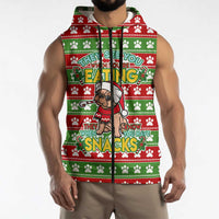 French Bulldog See You Eating Snacks Christmas Sleeveless Zip Hoodie Xmas Holiday Patterns - Wonder Print Shop