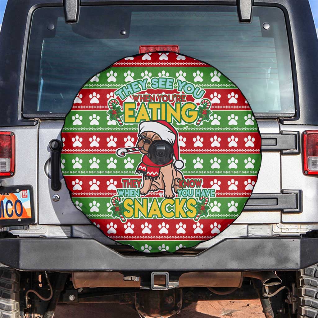 French Bulldog See You Eating Snacks Christmas Spare Tire Cover Xmas Holiday Patterns - Wonder Print Shop