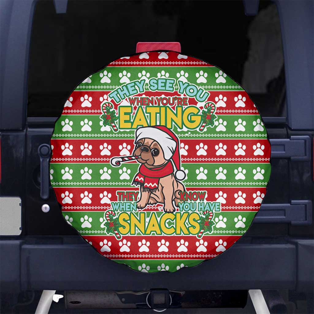 French Bulldog See You Eating Snacks Christmas Spare Tire Cover Xmas Holiday Patterns - Wonder Print Shop