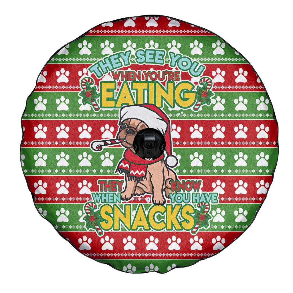 French Bulldog See You Eating Snacks Christmas Spare Tire Cover Xmas Holiday Patterns - Wonder Print Shop