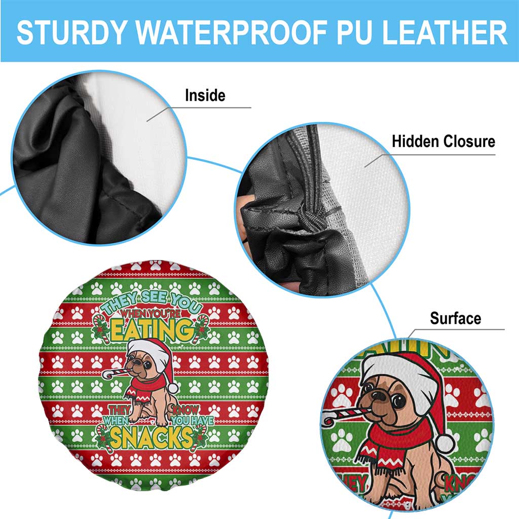 French Bulldog See You Eating Snacks Christmas Spare Tire Cover Xmas Holiday Patterns - Wonder Print Shop
