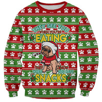 French Bulldog See You Eating Snacks Christmas Sweatshirt Xmas Holiday Patterns - Wonder Print Shop