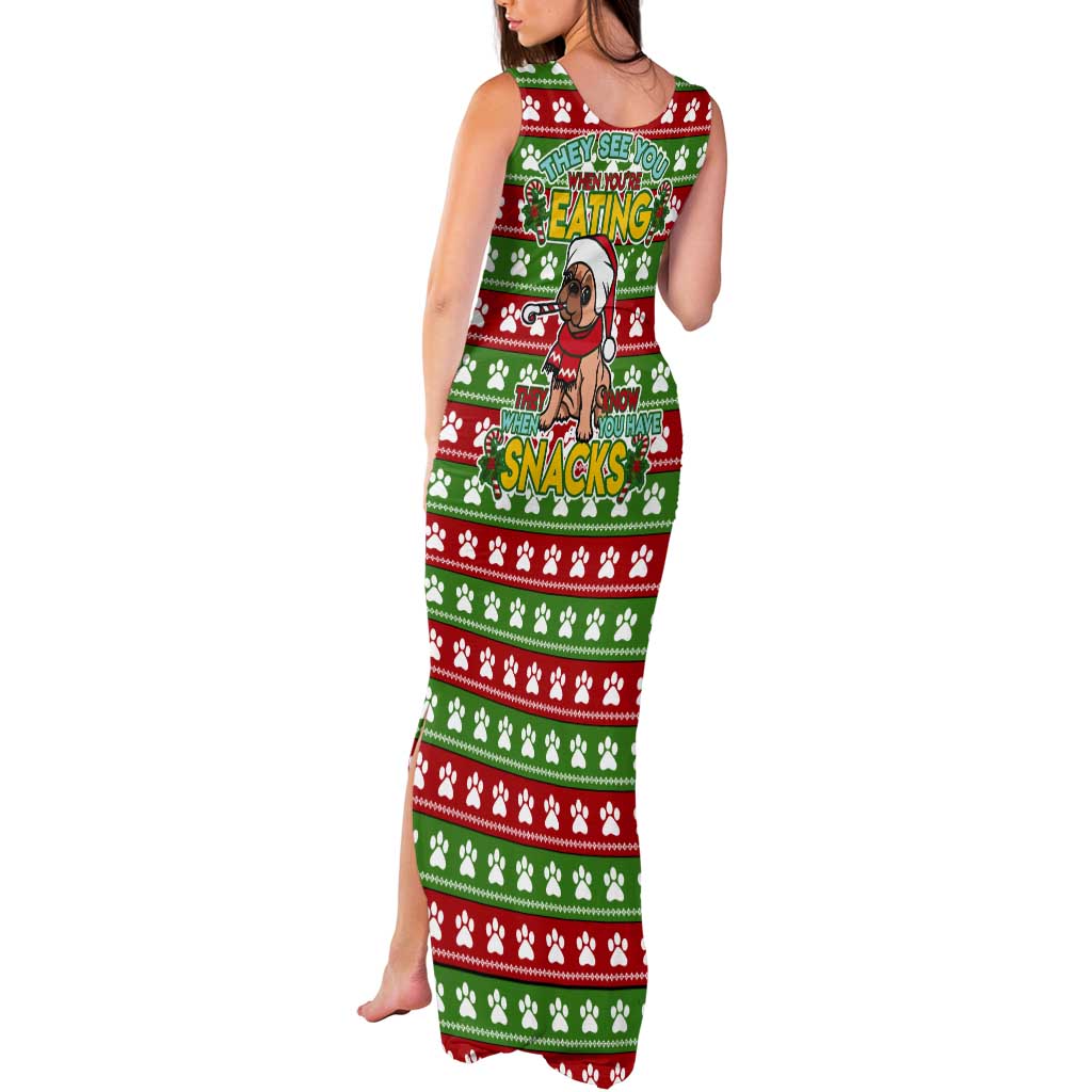 French Bulldog See You Eating Snacks Christmas Tank Maxi Dress Xmas Holiday Patterns - Wonder Print Shop