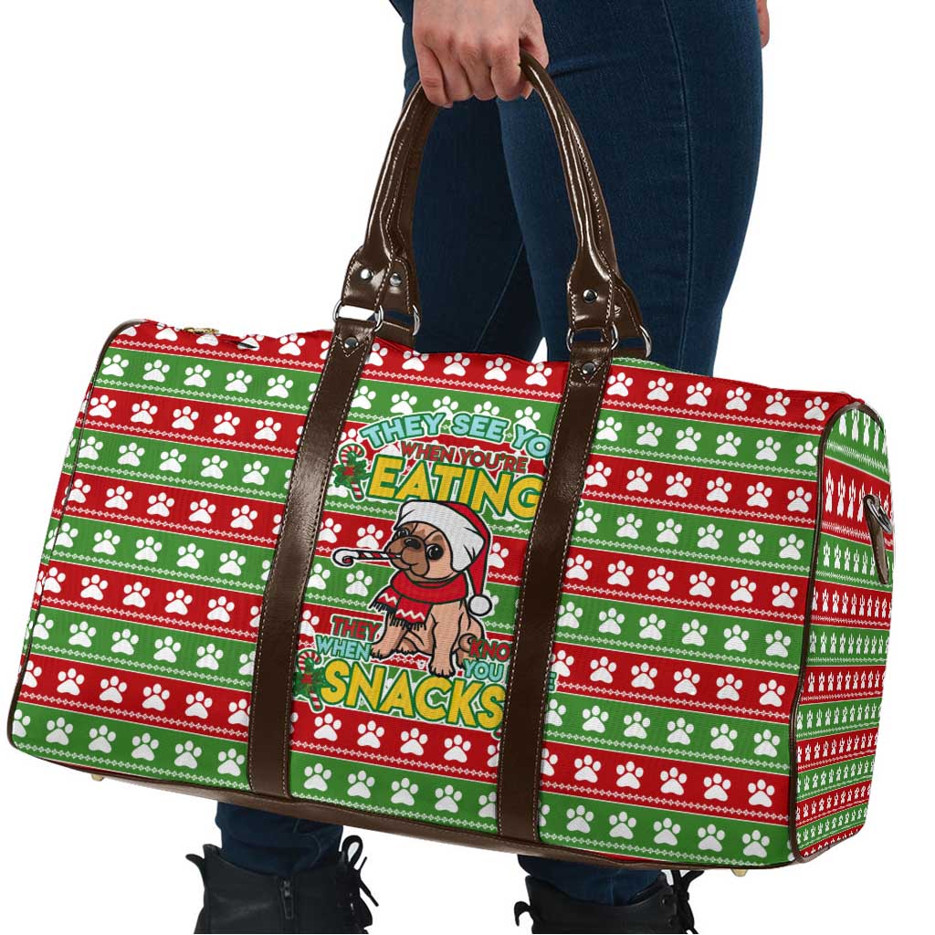 French Bulldog See You Eating Snacks Christmas Travel Bag Xmas Holiday Patterns - Wonder Print Shop