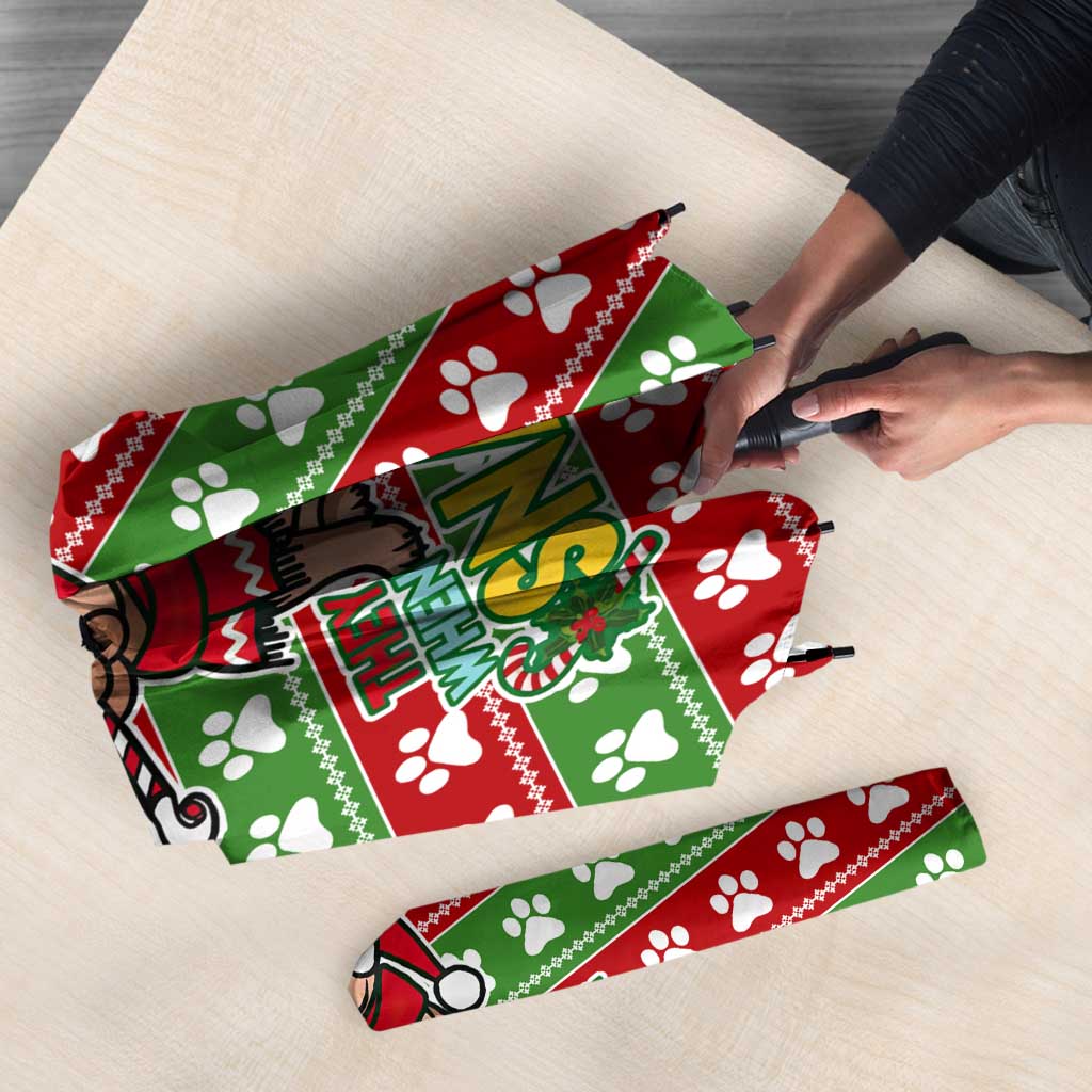 French Bulldog See You Eating Snacks Christmas Umbrella Xmas Holiday Patterns - Wonder Print Shop