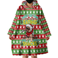 French Bulldog See You Eating Snacks Christmas Wearable Blanket Hoodie Xmas Holiday Patterns - Wonder Print Shop
