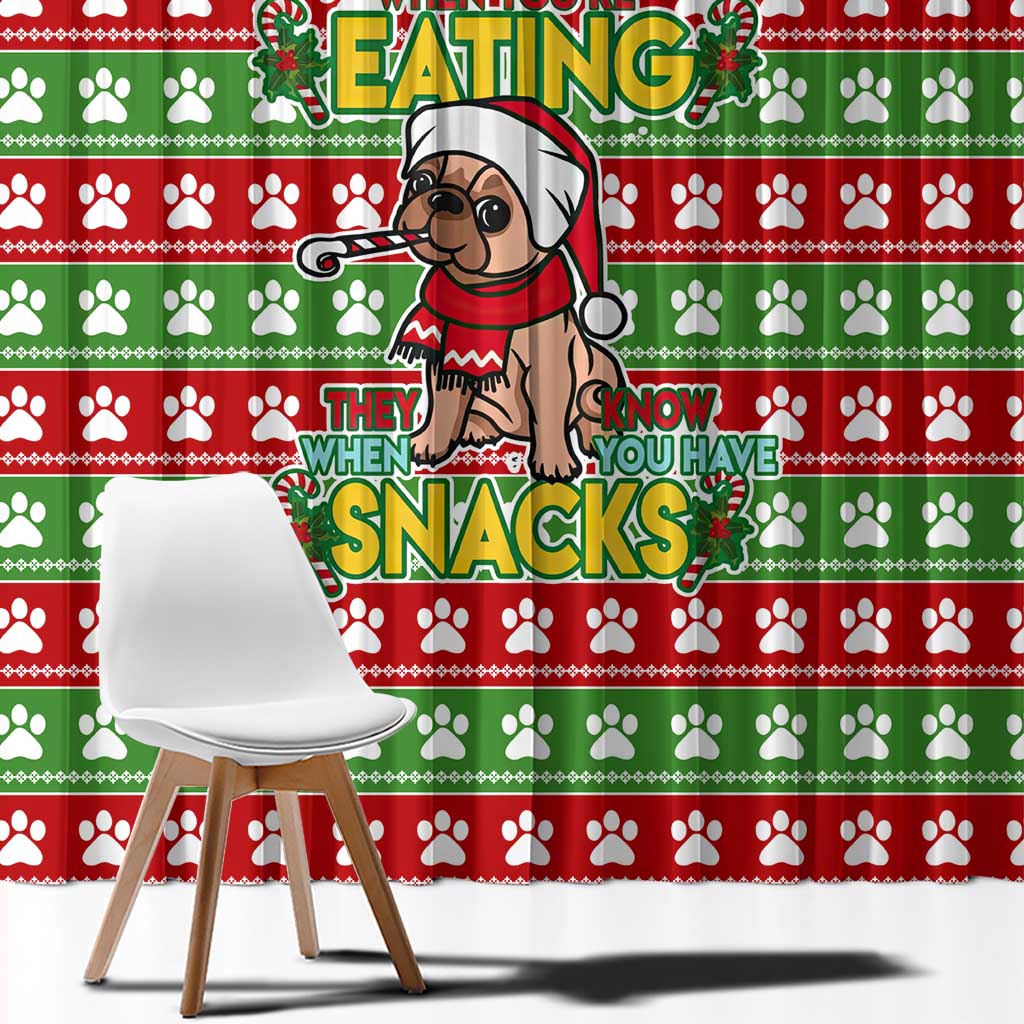 French Bulldog See You Eating Snacks Christmas Window Curtain Xmas Holiday Patterns - Wonder Print Shop
