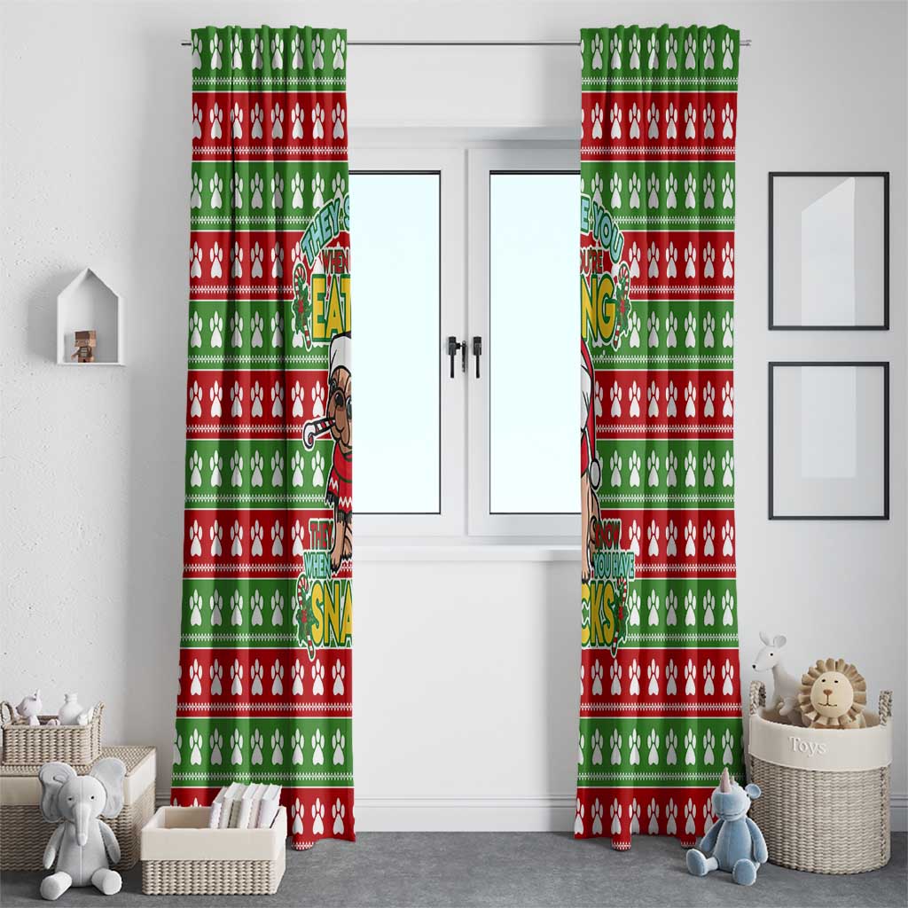 French Bulldog See You Eating Snacks Christmas Window Curtain Xmas Holiday Patterns - Wonder Print Shop