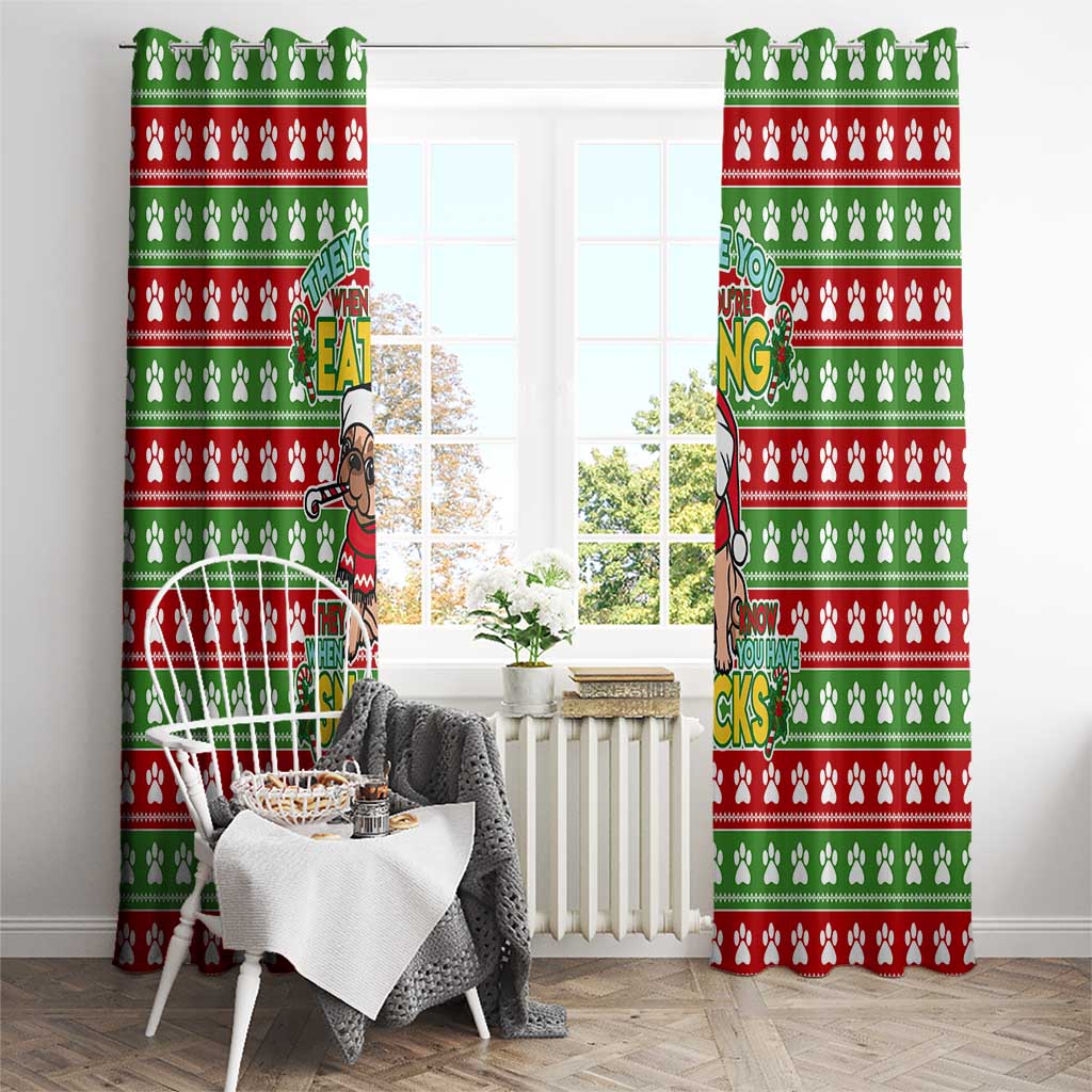 French Bulldog See You Eating Snacks Christmas Window Curtain Xmas Holiday Patterns - Wonder Print Shop