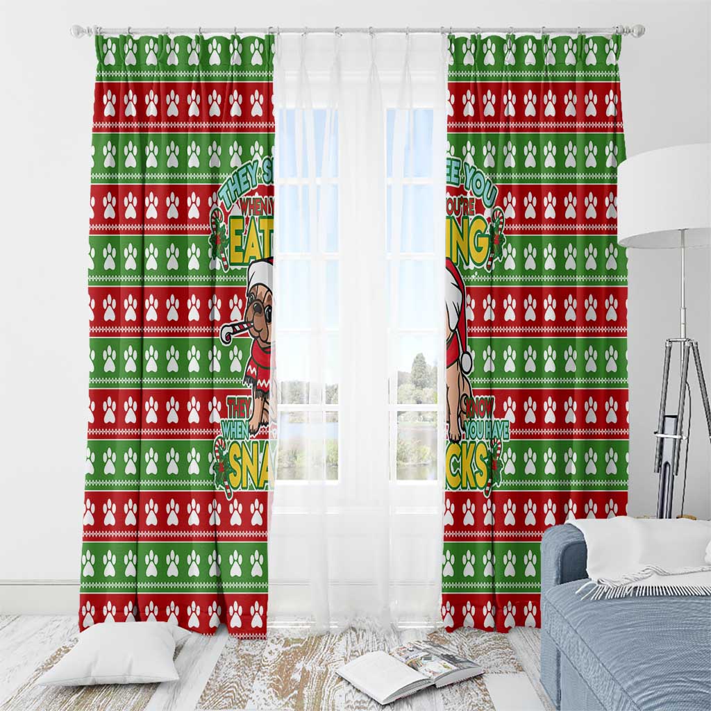 French Bulldog See You Eating Snacks Christmas Window Curtain Xmas Holiday Patterns - Wonder Print Shop