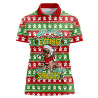 French Bulldog See You Eating Snacks Christmas Women Polo Shirt Xmas Holiday Patterns - Wonder Print Shop