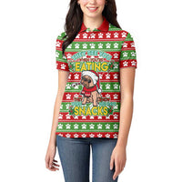 French Bulldog See You Eating Snacks Christmas Women Polo Shirt Xmas Holiday Patterns - Wonder Print Shop