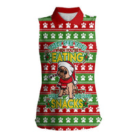 French Bulldog See You Eating Snacks Christmas Women Sleeveless Polo Shirt Xmas Holiday Patterns - Wonder Print Shop