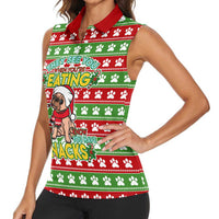 French Bulldog See You Eating Snacks Christmas Women Sleeveless Polo Shirt Xmas Holiday Patterns - Wonder Print Shop