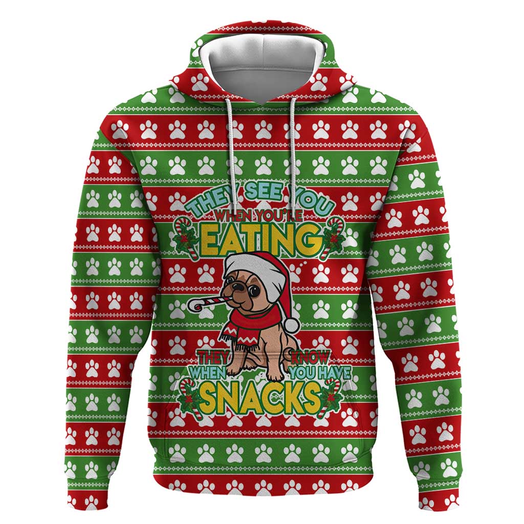 French Bulldog See You Eating Snacks Christmas Zip Hoodie Xmas Holiday Patterns - Wonder Print Shop