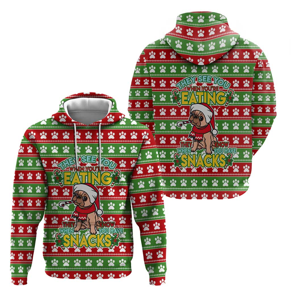 French Bulldog See You Eating Snacks Christmas Zip Hoodie Xmas Holiday Patterns - Wonder Print Shop