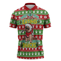 French Bulldog See You Eating Snacks Christmas Zipper Polo Shirt Xmas Holiday Patterns - Wonder Print Shop
