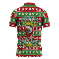 French Bulldog See You Eating Snacks Christmas Zipper Polo Shirt Xmas Holiday Patterns - Wonder Print Shop