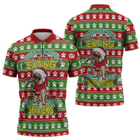 French Bulldog See You Eating Snacks Christmas Zipper Polo Shirt Xmas Holiday Patterns - Wonder Print Shop