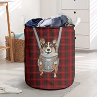 Front Carrier Dog Pembroke Welsh Corgi Christmas Laundry Basket Xmas Holiday Patterns - Wonder Print Shop