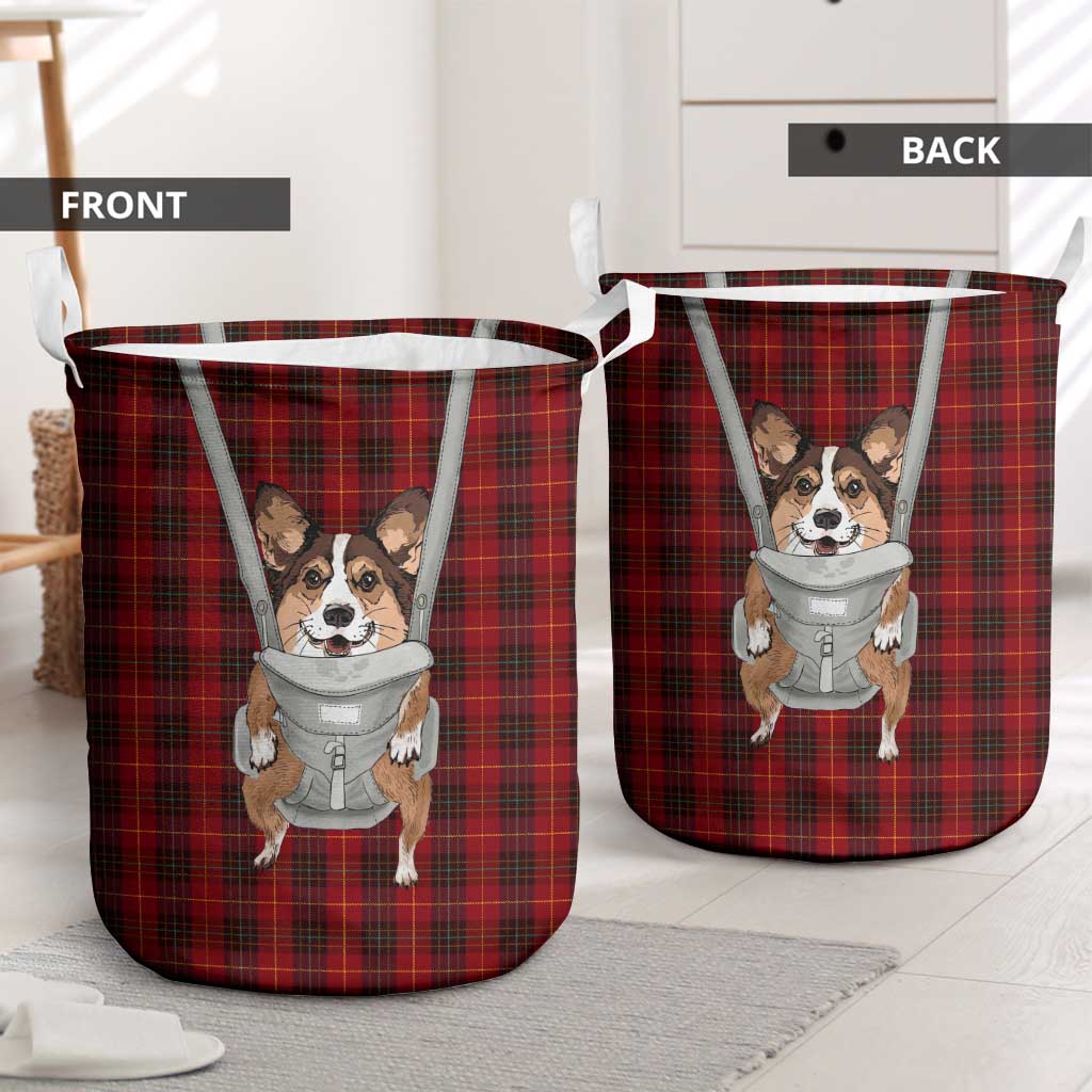 Front Carrier Dog Pembroke Welsh Corgi Christmas Laundry Basket Xmas Holiday Patterns - Wonder Print Shop