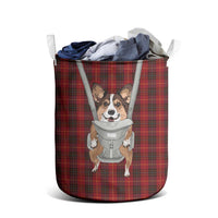 Front Carrier Dog Pembroke Welsh Corgi Christmas Laundry Basket Xmas Holiday Patterns - Wonder Print Shop
