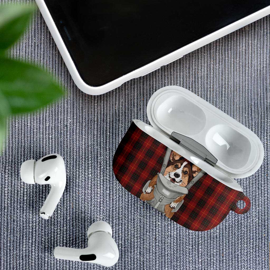 Front Carrier Dog Pembroke Welsh Corgi Christmas AirPods Case Xmas Holiday Patterns - Wonder Print Shop