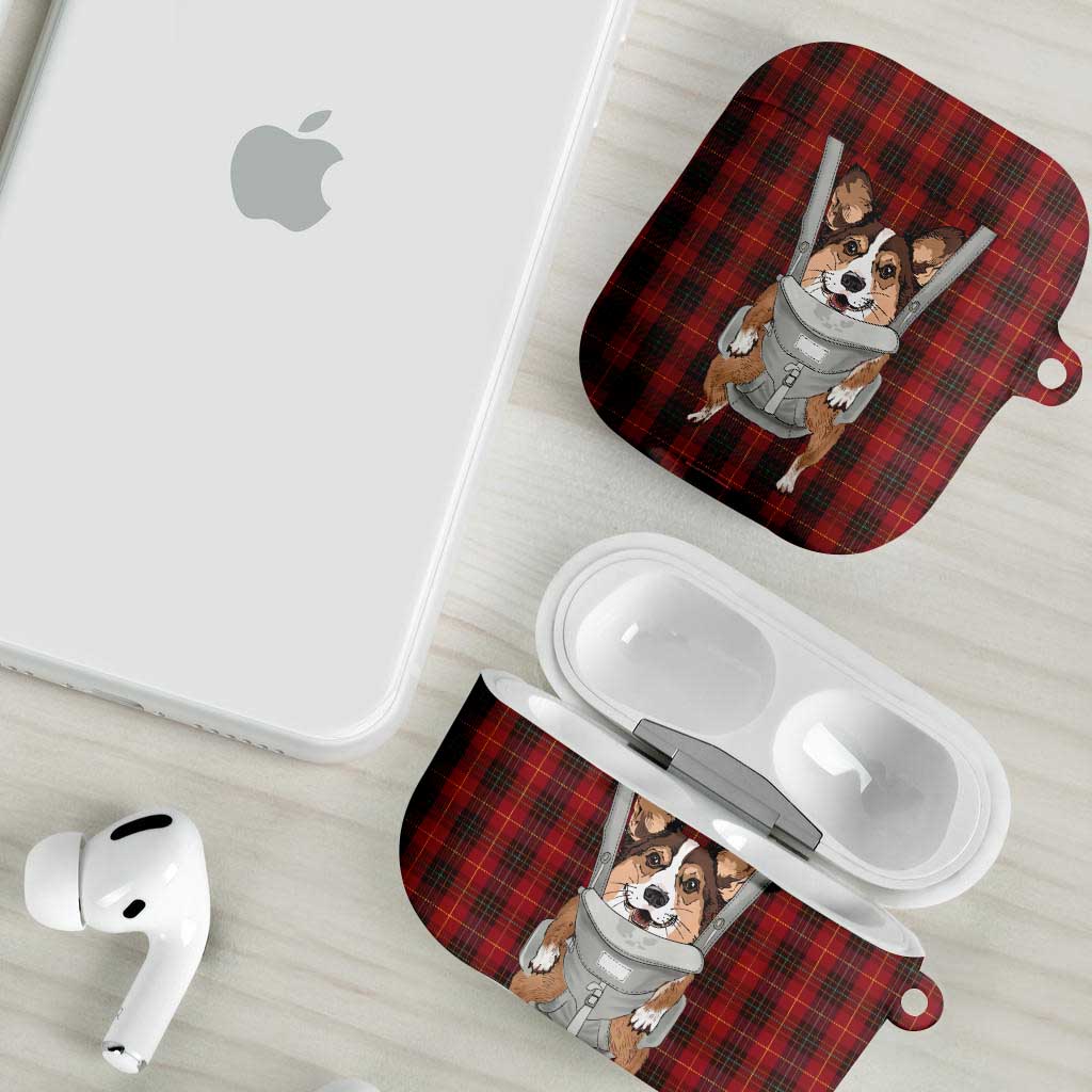Front Carrier Dog Pembroke Welsh Corgi Christmas AirPods Case Xmas Holiday Patterns - Wonder Print Shop