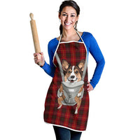 Front Carrier Dog Pembroke Welsh Corgi Christmas Apron Xmas Holiday Patterns - Wonder Print Shop