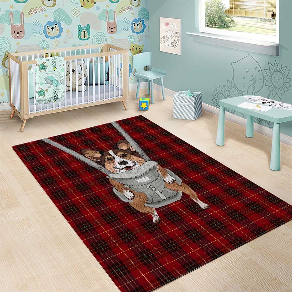 Front Carrier Dog Pembroke Welsh Corgi Christmas Area Rug Xmas Holiday Patterns - Wonder Print Shop