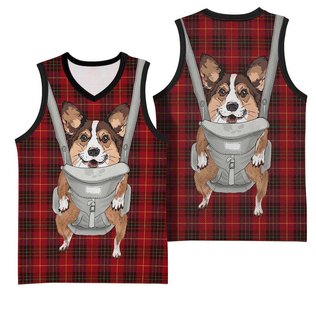 Front Carrier Dog Pembroke Welsh Corgi Christmas Basketball Jersey Xmas Holiday Patterns - Wonder Print Shop