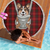 Front Carrier Dog Pembroke Welsh Corgi Christmas Beach Blanket Xmas Holiday Patterns - Wonder Print Shop