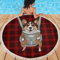 Front Carrier Dog Pembroke Welsh Corgi Christmas Beach Blanket Xmas Holiday Patterns - Wonder Print Shop